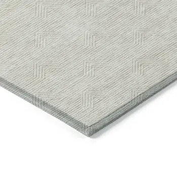 10' X 14' Ivory And Gray Geometric Washable Indoor Outdoor Area Rug