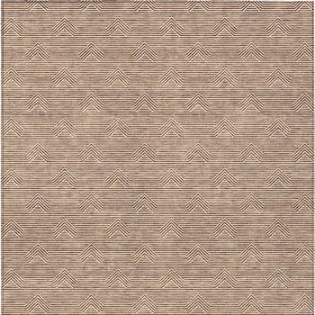 10' X 14' Brown And Beige Geometric Washable Indoor Outdoor Area Rug