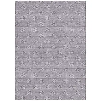 5' X 8' Purple And Ivory Geometric Washable Indoor Outdoor Area Rug