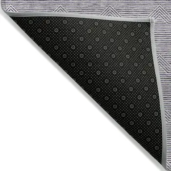 5' X 8' Purple And Ivory Geometric Washable Indoor Outdoor Area Rug