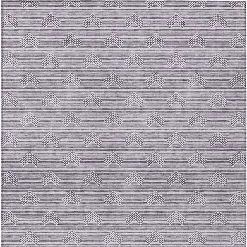5' X 8' Purple And Ivory Geometric Washable Indoor Outdoor Area Rug