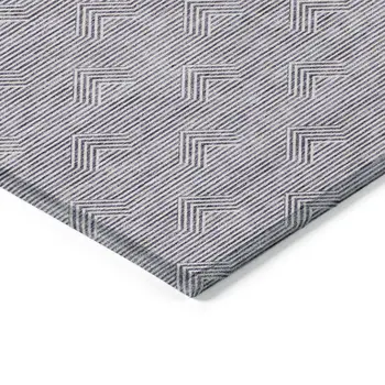 9' X 12' Purple And Ivory Geometric Washable Indoor Outdoor Area Rug