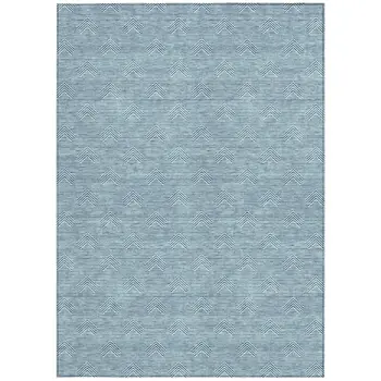 3' X 5' Teal Blue And Ivory Geometric Washable Indoor Outdoor Area Rug
