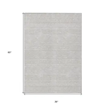 3' X 5' Taupe And Ivory Geometric Washable Indoor Outdoor Area Rug
