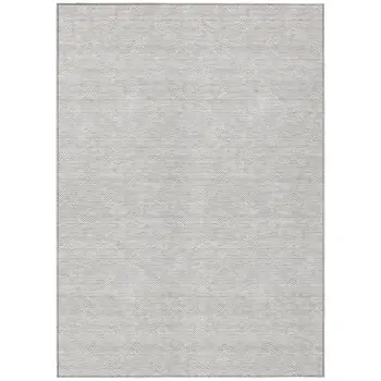 9' X 12' Taupe And Ivory Geometric Washable Indoor Outdoor Area Rug