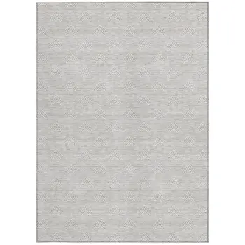 10' X 14' Taupe And Ivory Geometric Washable Indoor Outdoor Area Rug