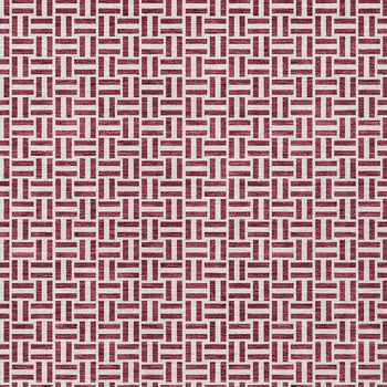 8' X 10' Burgundy And Ivory Geometric Washable Indoor Outdoor Area Rug