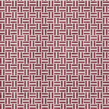 9' X 12' Burgundy And Ivory Geometric Washable Indoor Outdoor Area Rug