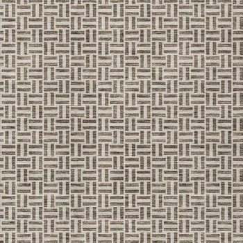 10' X 14' Brown And Beige Geometric Washable Indoor Outdoor Area Rug