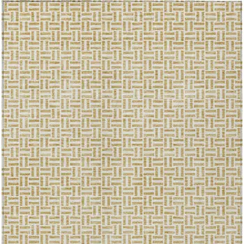 8' X 10' Gold And Ivory Geometric Washable Indoor Outdoor Area Rug