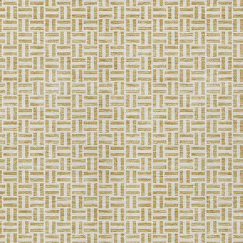 8' X 10' Gold And Ivory Geometric Washable Indoor Outdoor Area Rug