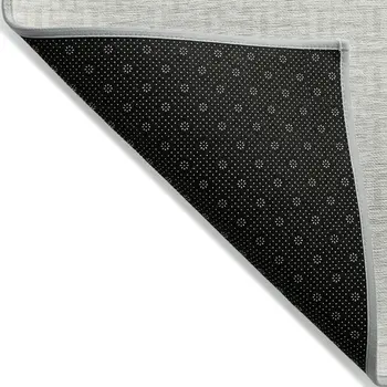 3' X 5' Ivory And Silver Geometric Washable Indoor Outdoor Area Rug