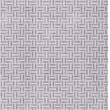 3' X 5' Lavender And Silver Geometric Washable Indoor Outdoor Area Rug