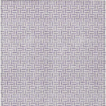 5' X 8' Lavender And Silver Geometric Washable Indoor Outdoor Area Rug