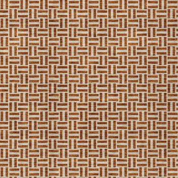 10' X 14' Copper And Beige Geometric Washable Indoor Outdoor Area Rug