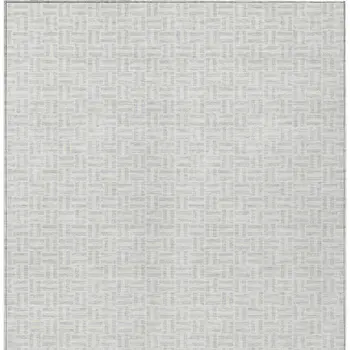 3' X 5' Silver And Gray Geometric Washable Indoor Outdoor Area Rug