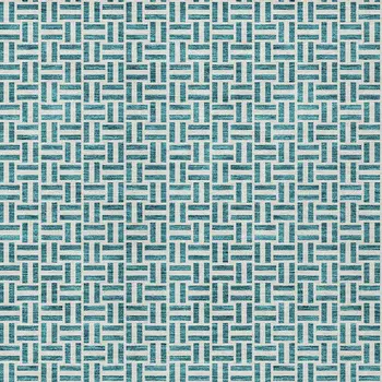 3' X 5' Teal Blue And Silver Geometric Washable Indoor Outdoor Area Rug