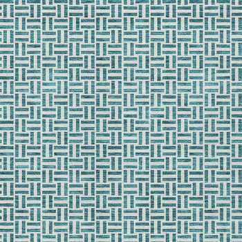 5' X 8' Teal Blue And Silver Geometric Washable Indoor Outdoor Area Rug