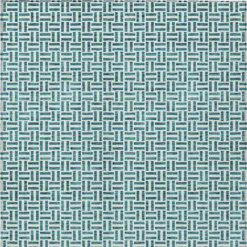 10' X 14' Teal Blue And Silver Geometric Washable Indoor Outdoor Area Rug