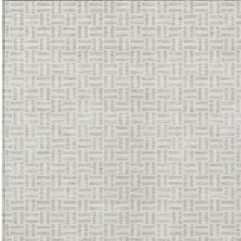 10' X 14' Taupe And Silver Geometric Washable Indoor Outdoor Area Rug