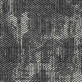 3' X 5' Black And Ivory Geometric Washable Indoor Outdoor Area Rug