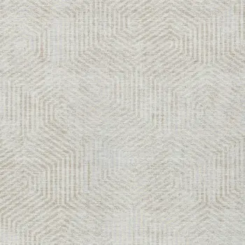 3' X 5' Ivory And Gray Geometric Washable Indoor Outdoor Area Rug