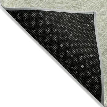 10' X 14' Artichoke Green And Ivory Floral Washable Indoor Outdoor Area Rug