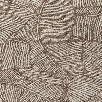 9' X 12' Brown And Beige Floral Washable Indoor Outdoor Area Rug