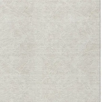8' X 10' Ivory And Beige Floral Washable Indoor Outdoor Area Rug