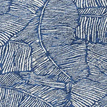 10' X 14' Navy Blue And Ivory Floral Washable Indoor Outdoor Area Rug