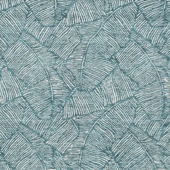 3' X 5' Teal Blue And Ivory Floral Washable Indoor Outdoor Area Rug