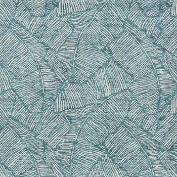 9' X 12' Teal Blue And Ivory Floral Washable Indoor Outdoor Area Rug