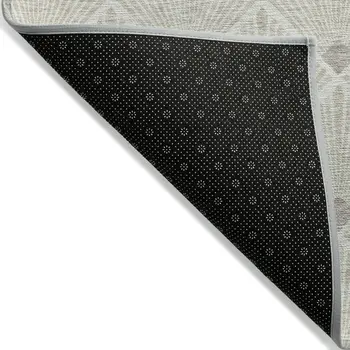 5' X 8' Beige And Ivory Geometric Washable Indoor Outdoor Area Rug