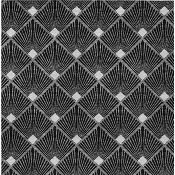 3' X 5' Black Gray And Ivory Geometric Washable Indoor Outdoor Area Rug