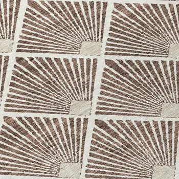 5' X 8' Brown And Beige Geometric Washable Indoor Outdoor Area Rug