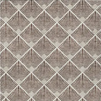 9' X 12' Brown And Beige Geometric Washable Indoor Outdoor Area Rug