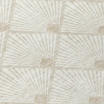 10' X 14' Ivory And Beige Geometric Washable Indoor Outdoor Area Rug