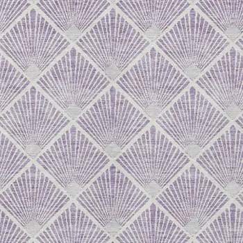 3' X 5' Lavender Gray And Ivory Geometric Washable Indoor Outdoor Area Rug