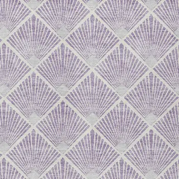 10' X 14' Lavender Gray And Ivory Geometric Washable Indoor Outdoor Area Rug