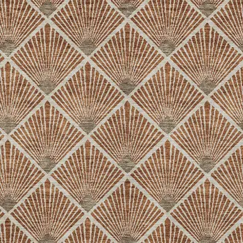 10' X 14' Brown Copper And Beige Geometric Washable Indoor Outdoor Area Rug