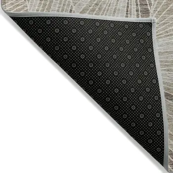 3' X 5' Beige Brown And Ivory Geometric Washable Indoor Outdoor Area Rug