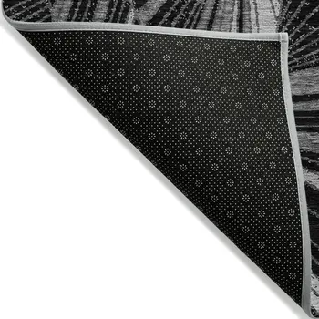 8' X 10' Black And Gray Geometric Washable Indoor Outdoor Area Rug