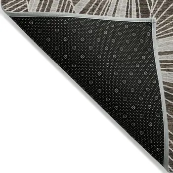 8' X 10' Brown And Beige Geometric Washable Indoor Outdoor Area Rug