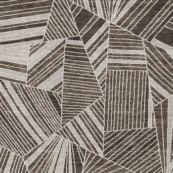 10' X 14' Brown And Beige Geometric Washable Indoor Outdoor Area Rug