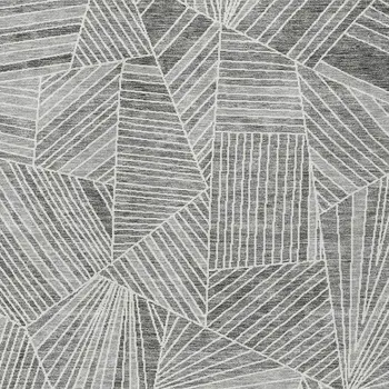 9' X 12' Gray And Ivory Geometric Washable Indoor Outdoor Area Rug