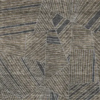 5' X 8' Brown Black And Gray Geometric Washable Indoor Outdoor Area Rug