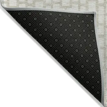 10' X 14' Ivory And Beige Geometric Washable Indoor Outdoor Area Rug