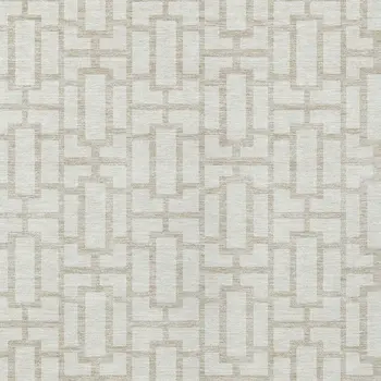 10' X 14' Ivory And Beige Geometric Washable Indoor Outdoor Area Rug