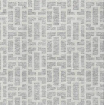 5' X 8' Silver And Gray Geometric Washable Indoor Outdoor Area Rug