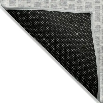 8' X 10' Silver And Gray Geometric Washable Indoor Outdoor Area Rug